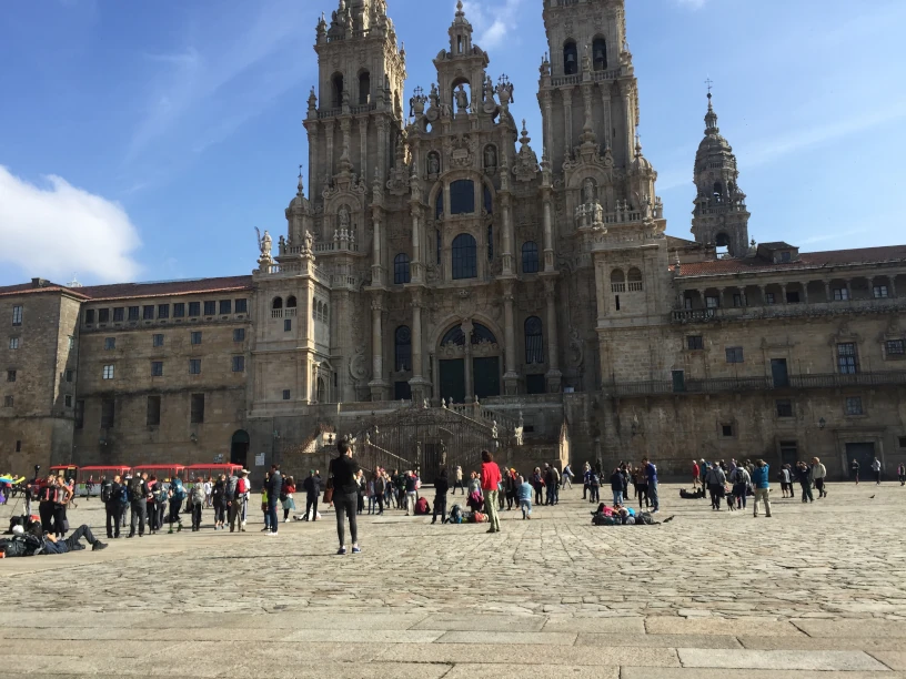 This is an image of
               the Santiago de Compostela main Cathedral courtyard.